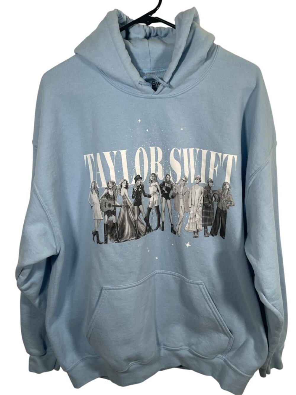 Taylor Swift Midnights Hoodie Womens XL Blue Fleece Pullover Pockets Eras
